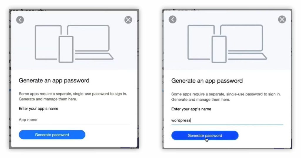 The process of starting a unique key generation to integrate Yahoo Mail as SMTP.